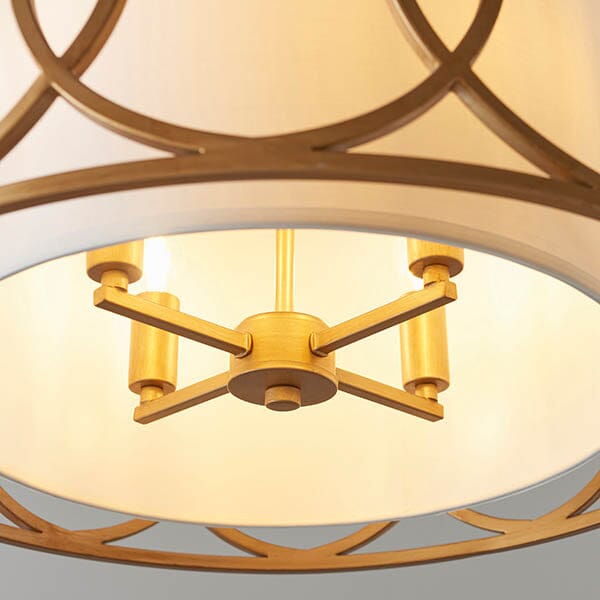 Acadia Gold Pendant Ceiling Light with White Shade